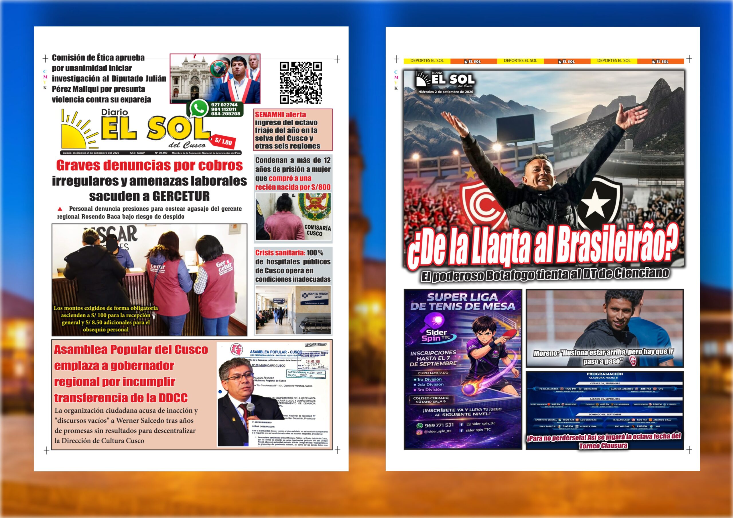 Miércoles 2 de setiembre de 2026