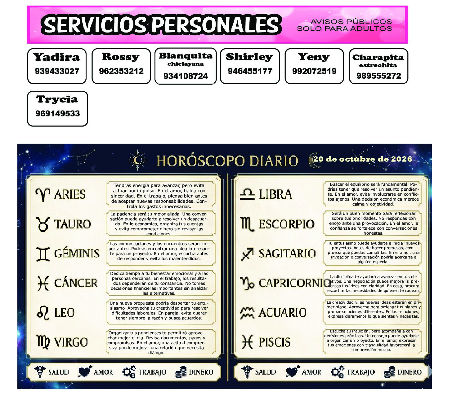 MARTES 20 DE OCTUBRE DE 2026
